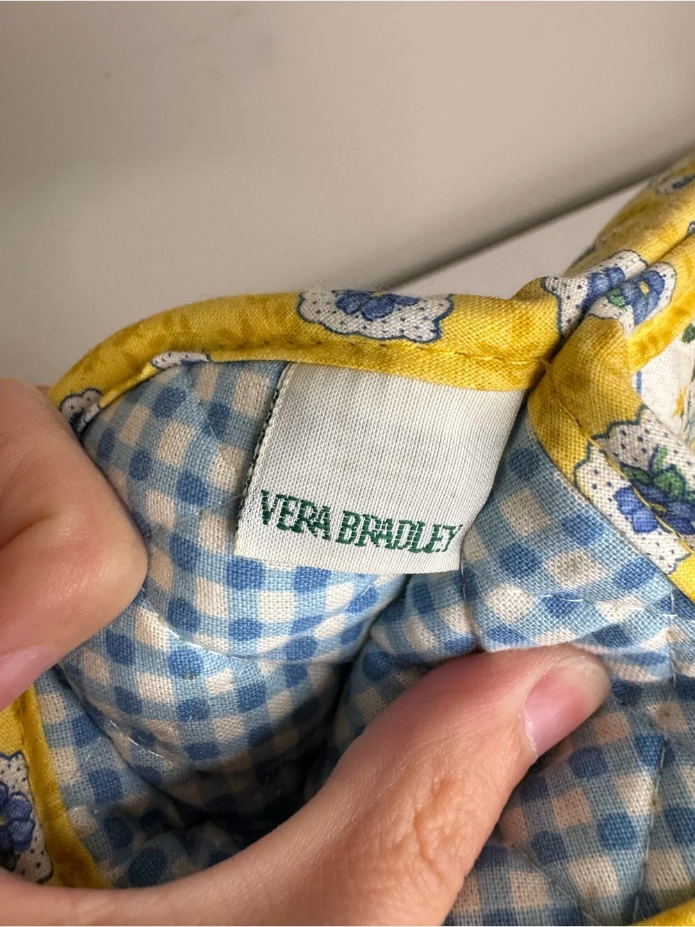 Vera Bradley Elizabeth Yellow Floral Quilted Eyeglasses Case Vintage Made USA